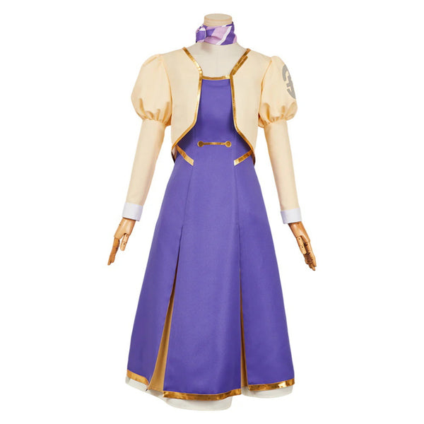 Anime Apocalypse Hotel Yachiyo Cosplay Costume Puff Sleeve Coat Dress - AwwwCos