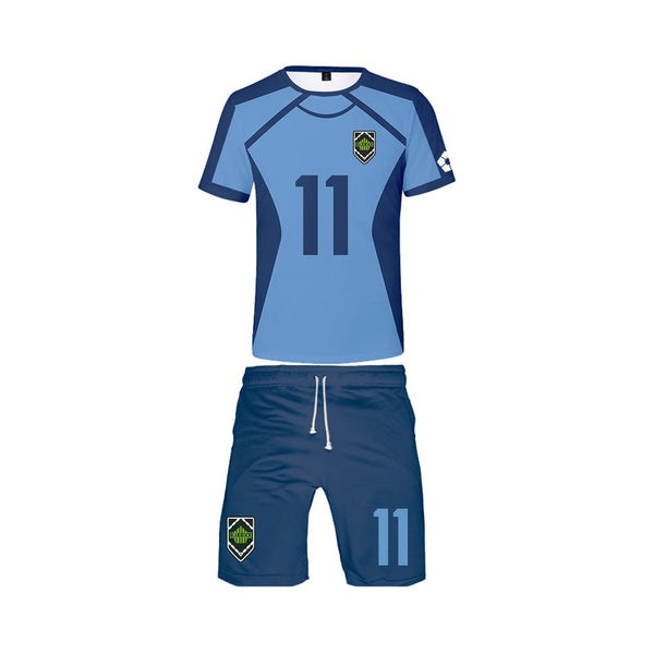 Anime Blue Lock Munchen Yoichi Isagi Cosplay Short Sleeved T-Shirt Shorts - AwwwCos