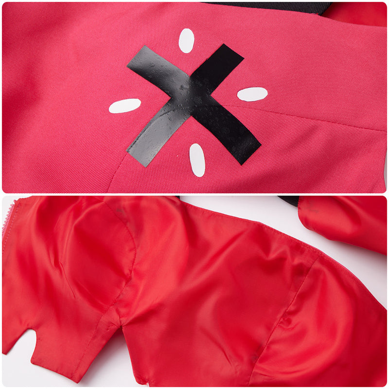 AwwwCos Anime Hazbin Hotel Cherri Bomb Costume Cutting Holes Suit Tops Shirt Pants Halloween Outfit Clothes Uniform