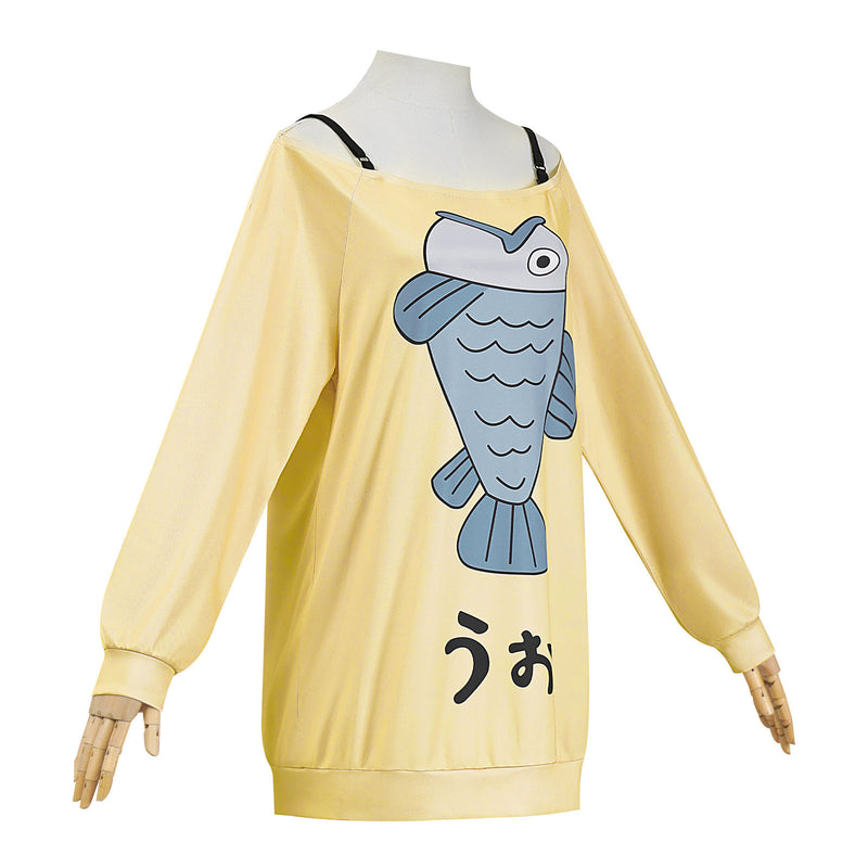 Anime Dandadan Ayase Seiko Cosplay Costume printed Yellow T-Shirt - AwwwCos