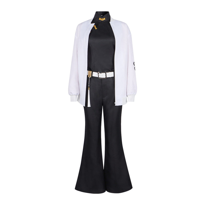 Anime Gokurakugai Michi Saotome Cosplay Costume Black Top bell-Bottoms