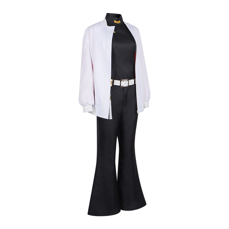 Anime Gokurakugai Michi Saotome Cosplay Costume Black Top bell-Bottoms