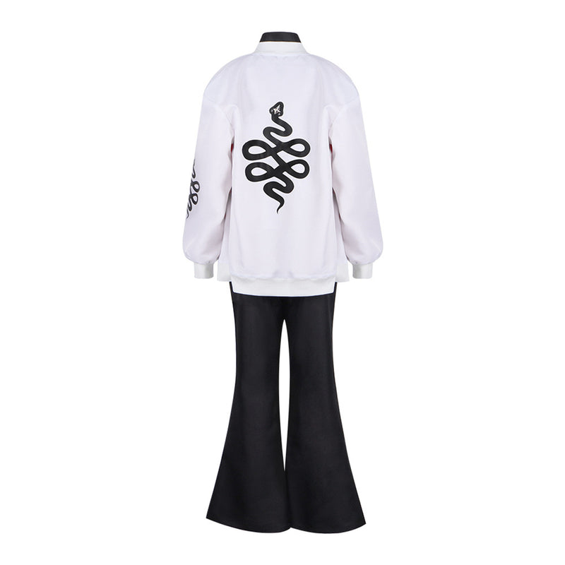 Anime Gokurakugai Michi Saotome Cosplay Costume Black Top bell-Bottoms