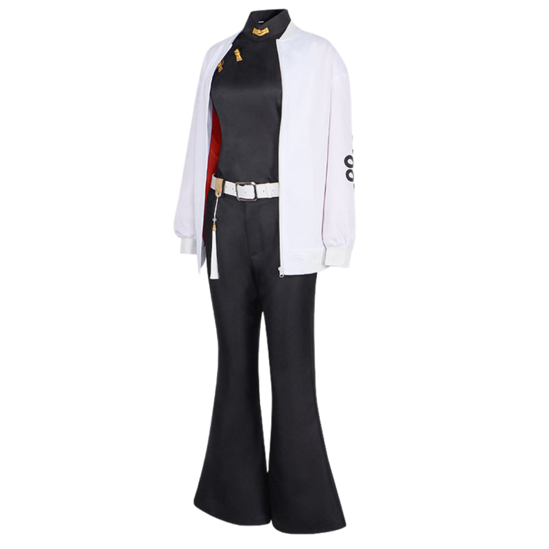 Anime Gokurakugai Michi Saotome Cosplay Costume Black Top bell-Bottoms