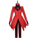 Anime Hazbin Hotel Alastor Cosplay Costume Red Suit Jacket Coat Shirt Pants Gloves
