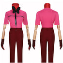 Anime Hazbin Hotel Alastor Cosplay Costume Red Suit Jacket Coat Shirt Pants Gloves