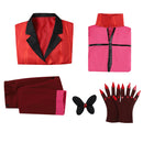 Anime Hazbin Hotel Alastor Cosplay Costume Red Suit Jacket Coat Shirt Pants Gloves