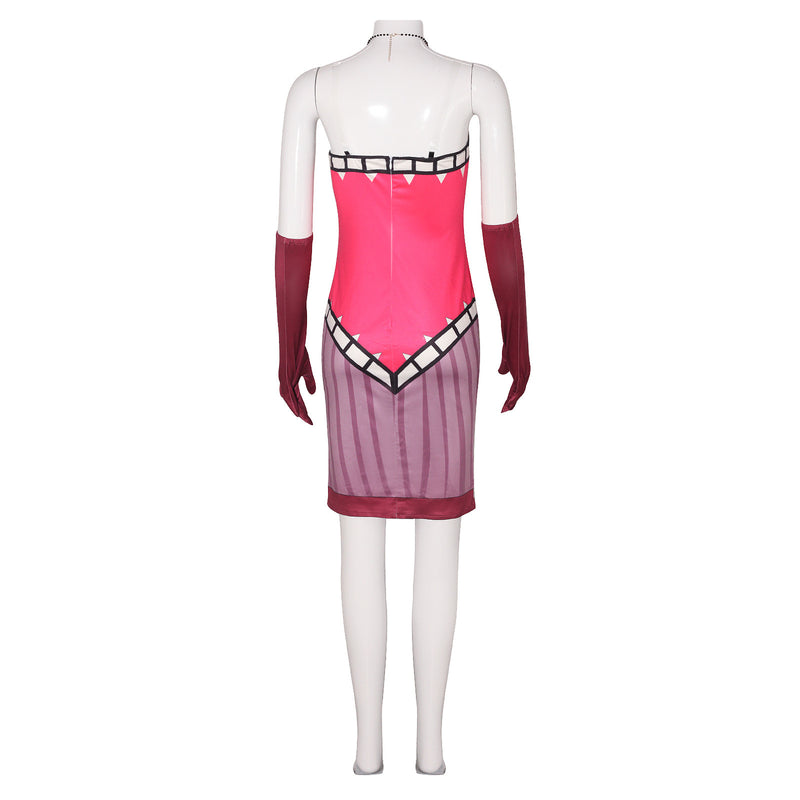 Anime Hazbin Hotel Mimzy Cosplay Costume Women Red Strapless Dress - AwwwCos