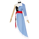 Hazbin COS Hotel Vaggie Cosplay Costume Women Blue Dress Asymmetrical Skirt