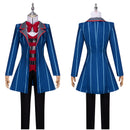 AwwwCos Anime Hazbin Hotel Vox Cosplay Costume Men Suit Blue Jacket Coat Sweatershirt Halloween Outfit Uniform Clothes Hat