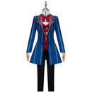 AwwwCos Anime Hazbin Hotel Vox Cosplay Costume Men Suit Blue Jacket Coat Sweatershirt Halloween Outfit Uniform Clothes Hat
