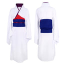 Himura Kenshin Cosplay Costume White Kimono Purple Shawl - AwwwCos