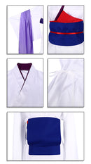 Himura Kenshin Cosplay Costume White Kimono Purple Shawl - AwwwCos