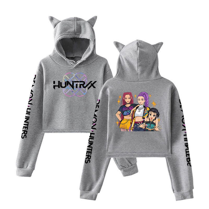 Anime K-Pop Demon Hunters Cosplay Costume Cat Ear Hooded Mini Coat - AwwwCos