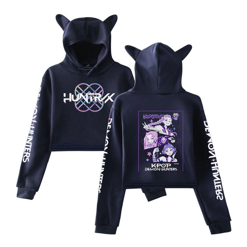Anime K-Pop Demon Hunters Cosplay Costume Cat Ear Hooded Mini Coat - AwwwCos