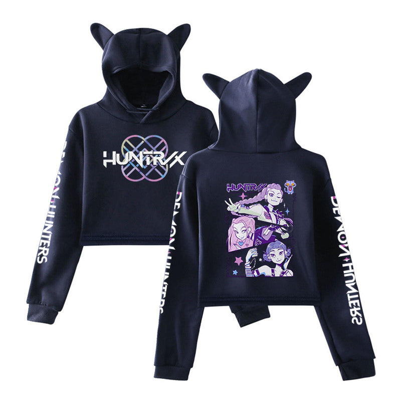 Anime K-Pop Demon Hunters Cosplay Costume Cat Ear Hooded Mini Coat - AwwwCos