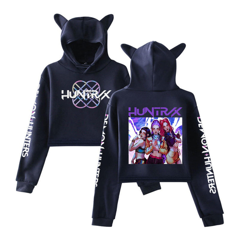 Anime K-Pop Demon Hunters Cosplay Costume Cat Ear Hooded Mini Coat - AwwwCos