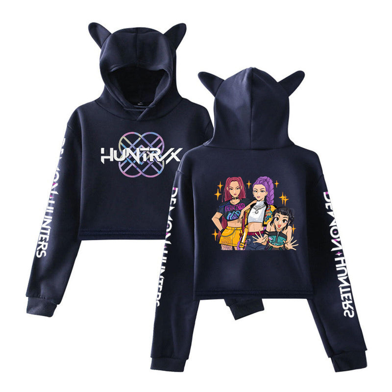 Anime K-Pop Demon Hunters Cosplay Costume Cat Ear Hooded Mini Coat - AwwwCos