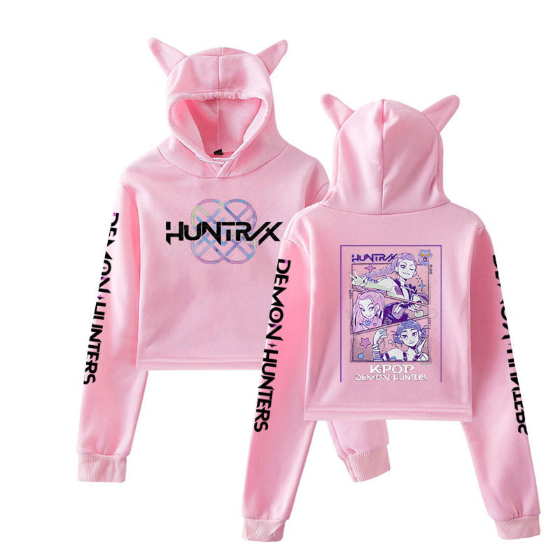Anime K-Pop Demon Hunters Cosplay Costume Cat Ear Hooded Mini Coat - AwwwCos