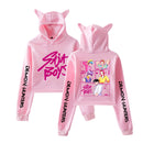 Anime K-Pop Demon Hunters Cosplay Costume Crop Top Cat Ear Hoodie - AwwwCos