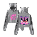 Anime K-Pop Demon Hunters Cosplay Costume Crop Top Cat Ear Hoodie - AwwwCos