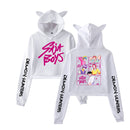 Anime K-Pop Demon Hunters Cosplay Costume Crop Top Cat Ear Hoodie - AwwwCos