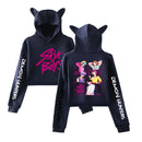 Anime K-Pop Demon Hunters Cosplay Costume Crop Top Cat Ear Hoodie - AwwwCos