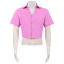 Anime K-Pop: Demon Hunters Saja Boys Abby Cosplay Costume Pink Shirt - AwwwCos