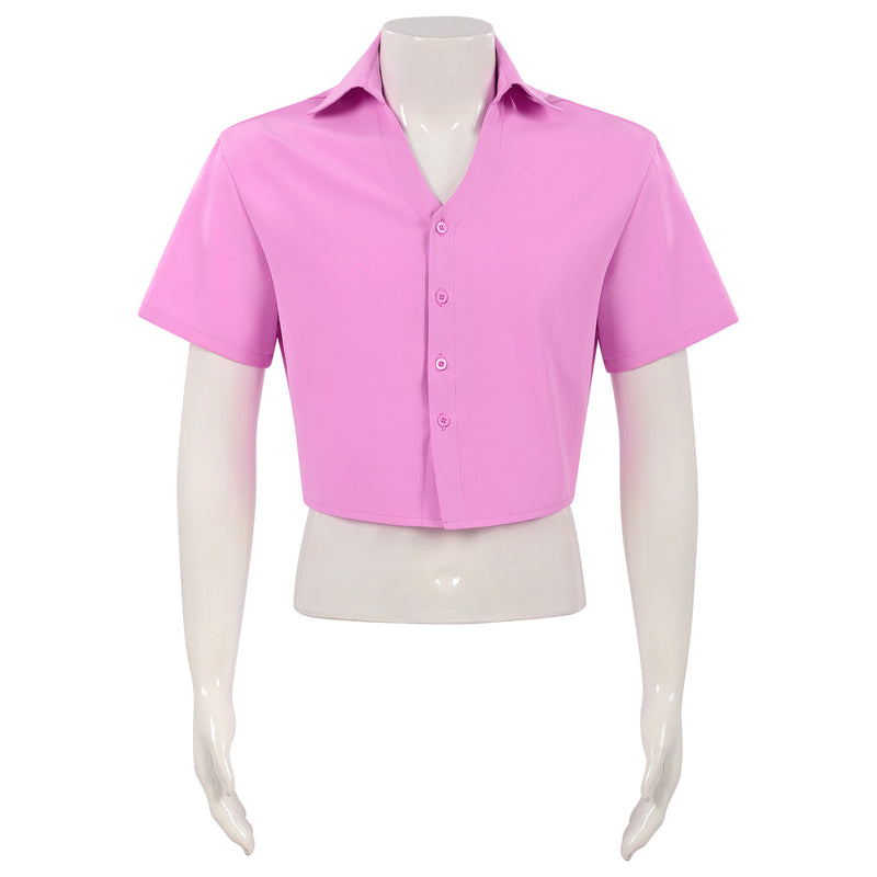 Anime K-Pop: Demon Hunters Saja Boys Abby Cosplay Costume Pink Shirt - AwwwCos
