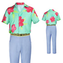 Anime K-Pop: Demon Hunters Saja Boys Cosplay Costume Green Shirt Grey Pants - AwwwCos