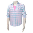 Anime K-Pop: Demon Hunters Saja Boys Jinu Cosplay Costume Plaid Top Pink Vest - AwwwCos