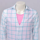 Anime K-Pop: Demon Hunters Saja Boys Jinu Cosplay Costume Plaid Top Pink Vest - AwwwCos