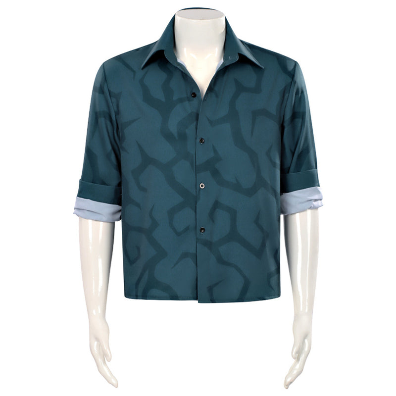 Anime K-Pop: Demon Hunters Saja Boys Jinu Cosplay Costume Dark Green Shirt - AwwwCos