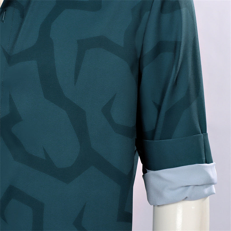 Anime K-Pop: Demon Hunters Saja Boys Jinu Cosplay Costume Dark Green Shirt - AwwwCos