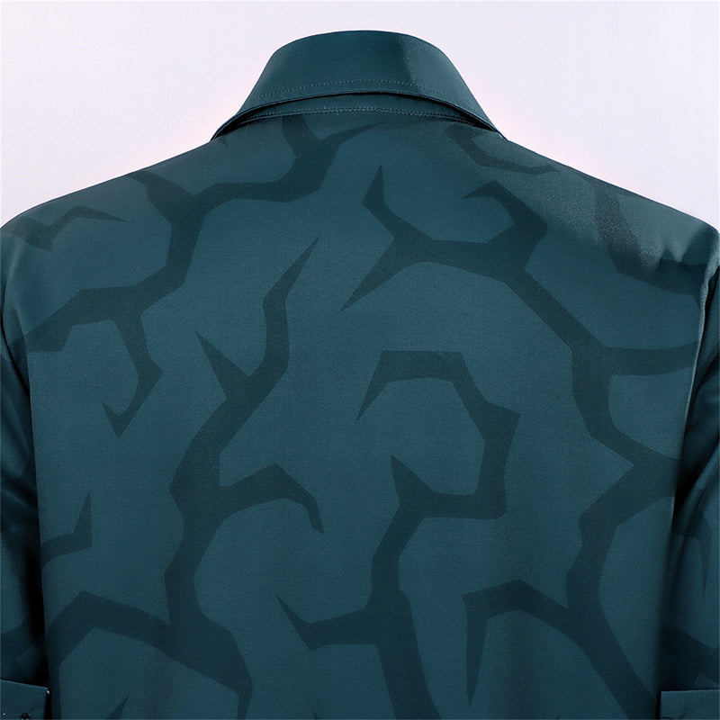 Anime K-Pop: Demon Hunters Saja Boys Jinu Cosplay Costume Dark Green Shirt - AwwwCos