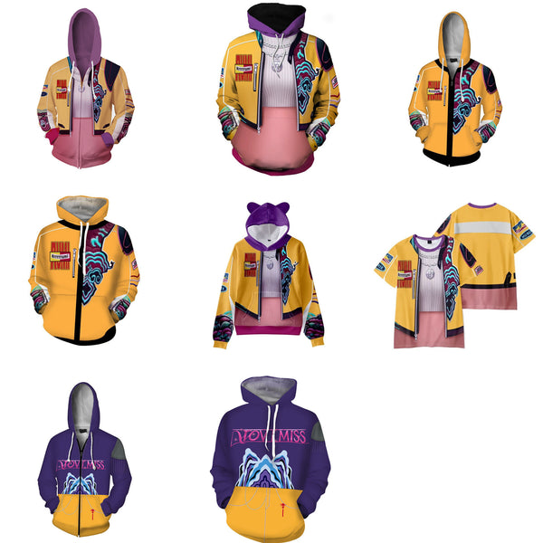 Anime K-Pop: Demon Hunters Zoey Rumi Mira Cosplay Shirt Purple Hoodies - AwwwCos
