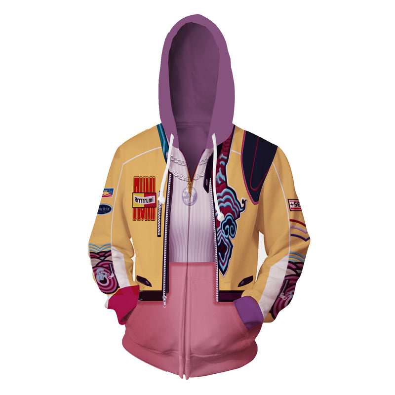 Anime K-Pop: Demon Hunters Zoey Rumi Mira Cosplay Printed Orange Hoodies - AwwwCos