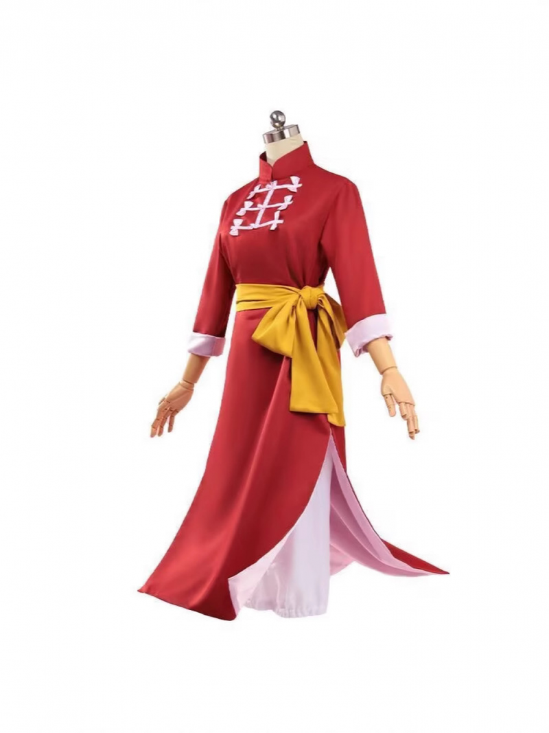 Anime Kagura Cosplay Costume Women Kimono Red Gintama Dress