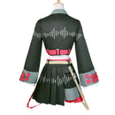 Anime Kasane Teto Cosplay Asymmetric Bell Sleeve Top Pleated Skirt - AwwwCos