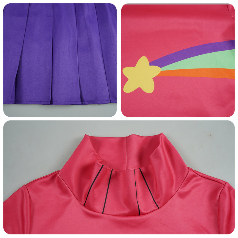 Anime Mabel Pines Cosplay Costumes Red Long Sleeve Top Purple Skirt