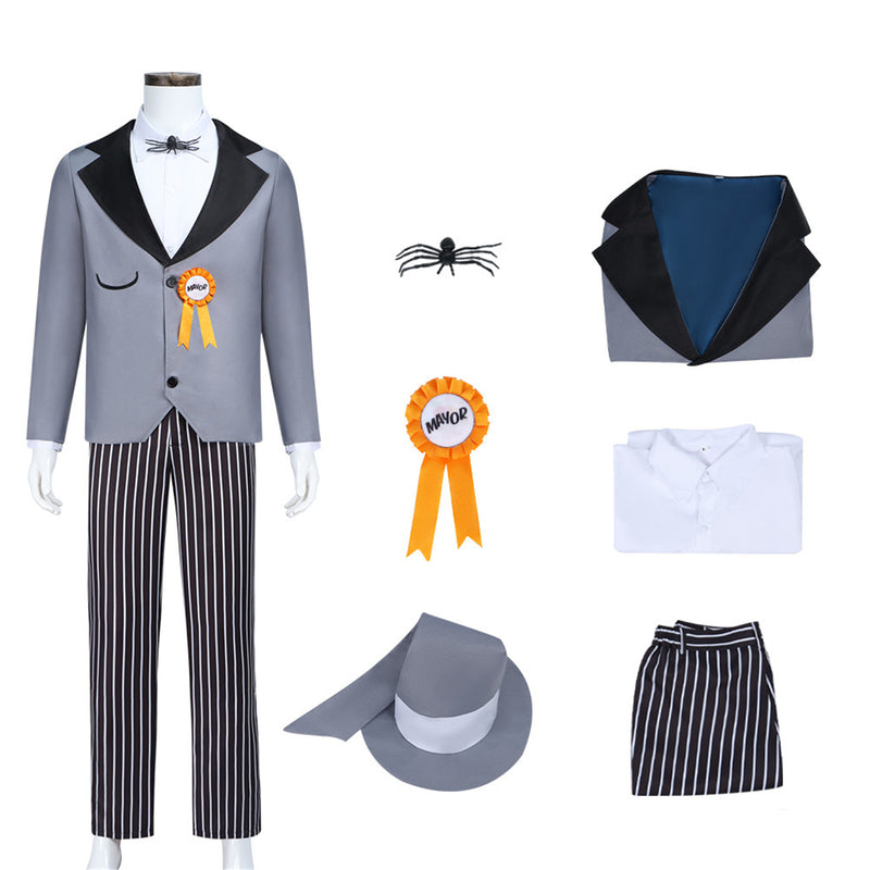 Anime The Nightmare Before Christmas Mayor Cosplay Costume Gray Uniform