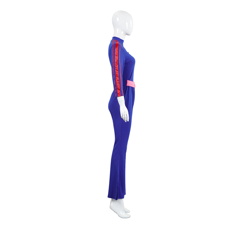 Kids Women Anime Zombies Cosplay Costume Royal Blue Top Flared Trousers