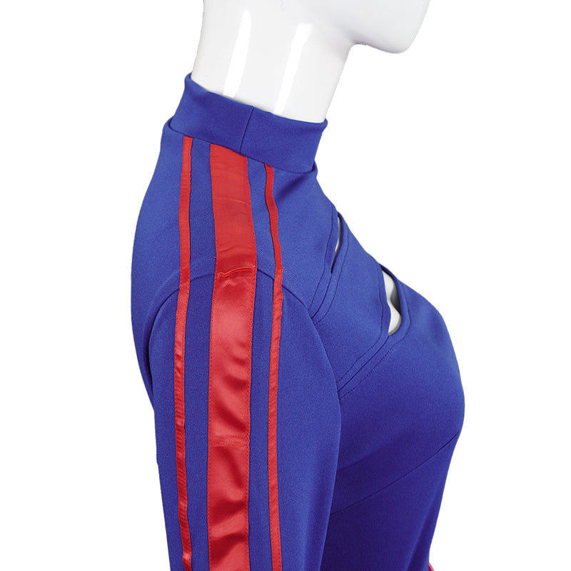 Kids Women Anime Zombies Cosplay Costume Royal Blue Top Flared Trousers