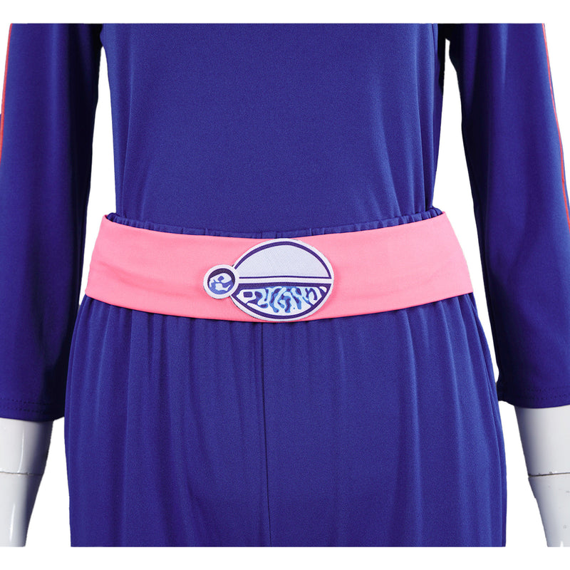 Kids Women Anime Zombies Cosplay Costume Royal Blue Top Flared Trousers
