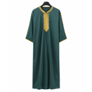 Arab Ethnic Striped Embroidered Men Casual Loose Islamic Robe - AwwwCos