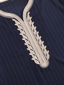 Arab Ethnic Striped Embroidered Men Casual Loose Islamic Robe - AwwwCos