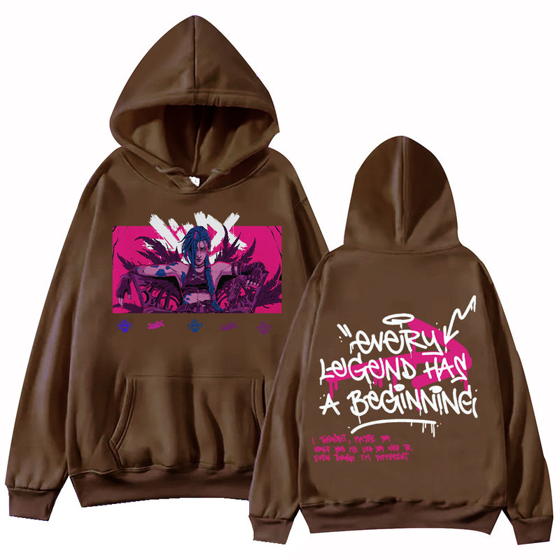 Arcane Hoodie for Men Women LOL Jinx Art Print Long Sleeve Tops