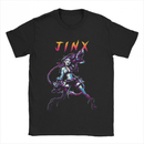 Arcane Men Women LOL Jinx Art Print Crew Neck Summer T-Shirt