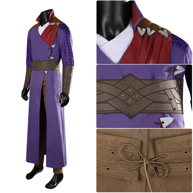 Baldur's Gate Gale·Dekarios Cosplay Costume Purple Men Coat Ninja Clothing