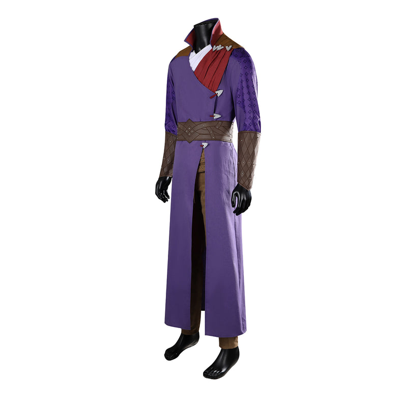 Baldur's Gate Gale·Dekarios Cosplay Costume Purple Men Coat Ninja Clothing